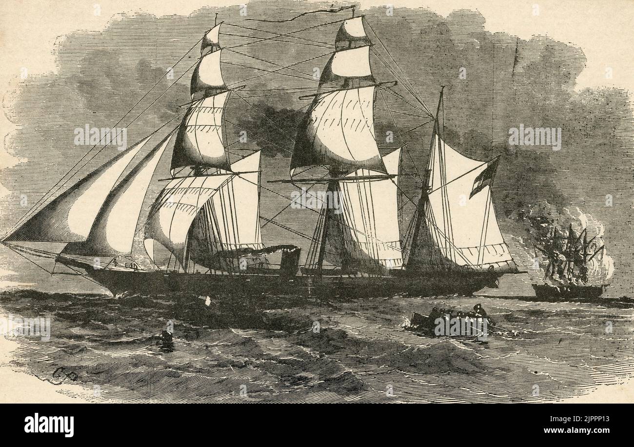 Das Piratenschiff Alabama, alias 290, während des amerikanischen Bürgerkrieges Stockfoto