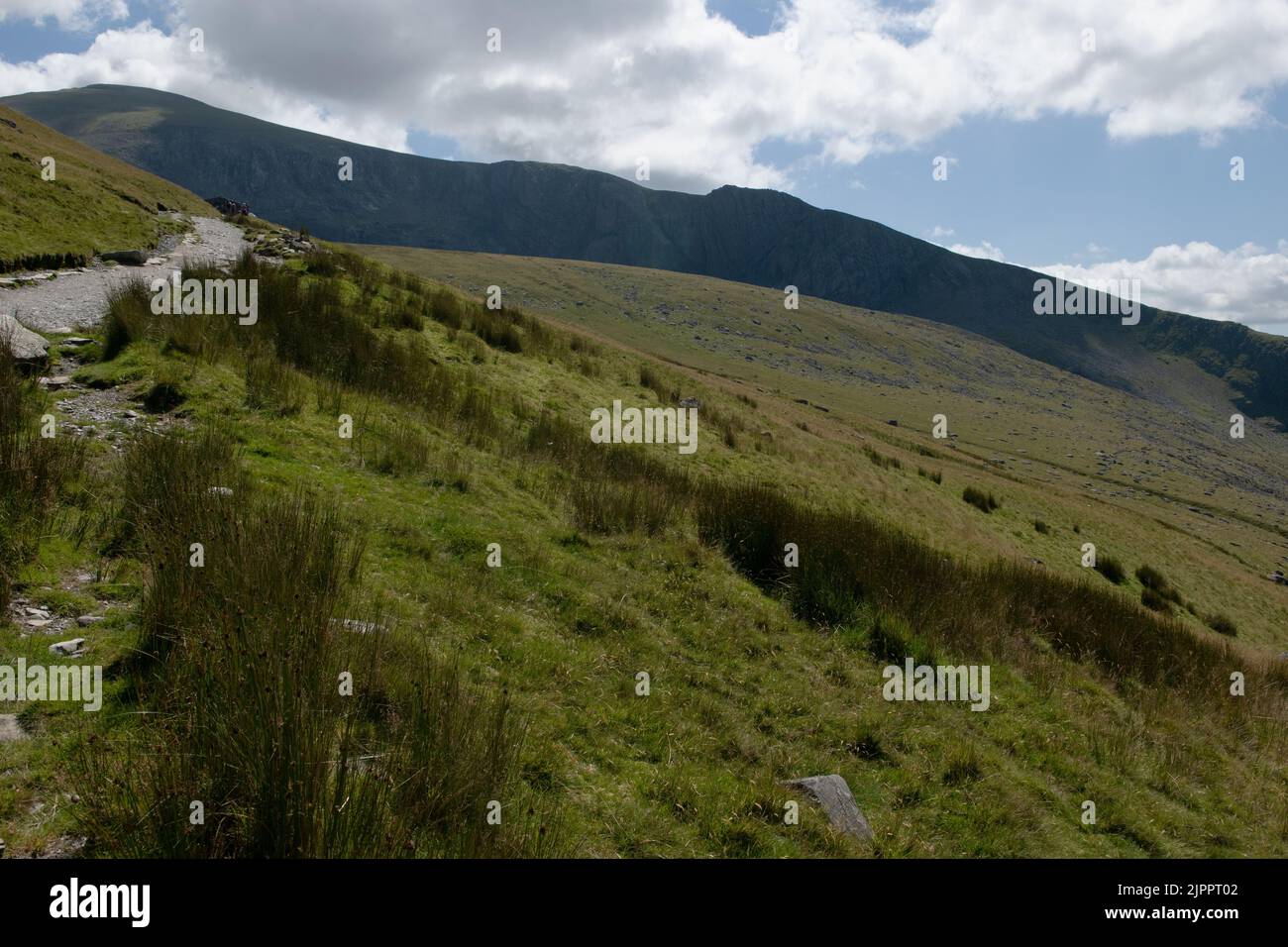 Llanberis Pfad in Richtung Snowdon. Stockfoto