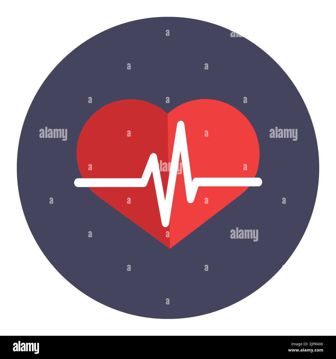 Heartbeat-Symbol. Herz mit EKG-Linie. Symbol für die Diagnose des Kardiogramms. Love Shape mit Pulslinie. Flaches Symbol auf weißem Hintergrund isoliert. Vektorsymbol Stock Vektor