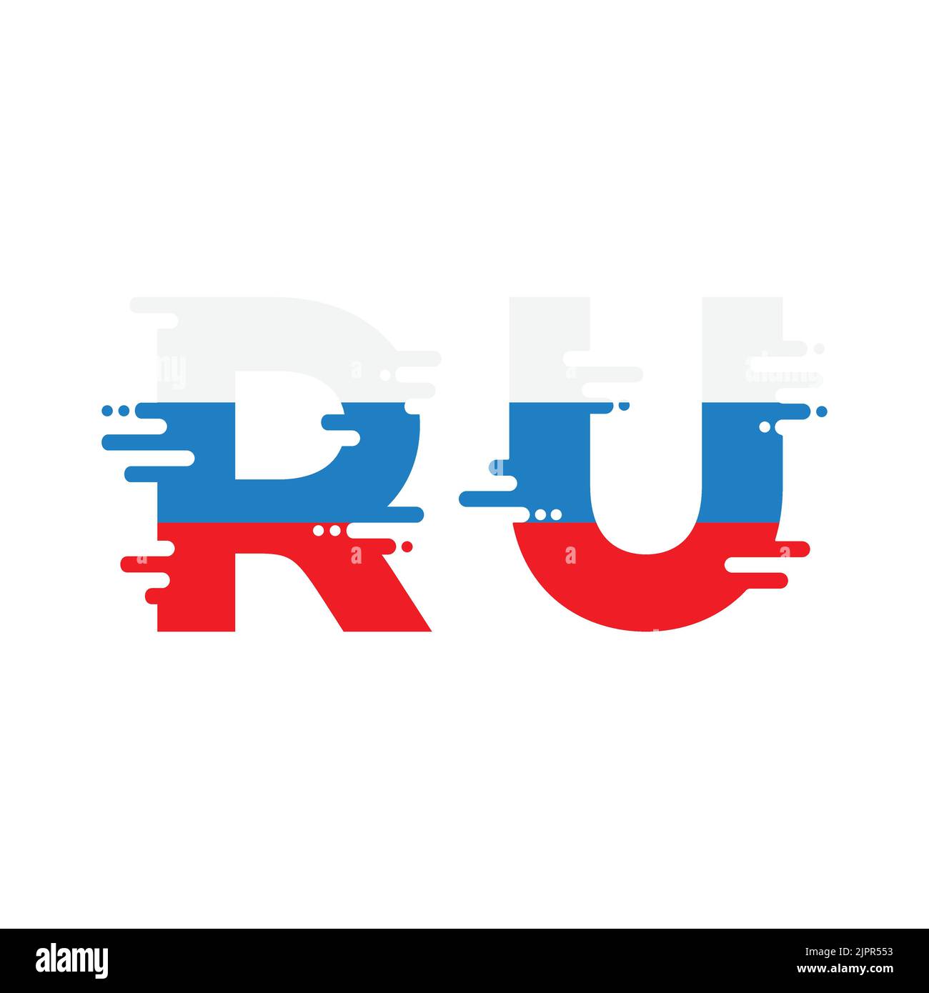Russisches RU-Zeichensymbol. Das nationale Symbol des Russlands. Vektorgrafik im flachen Design auf weißem Hintergrund Stock Vektor