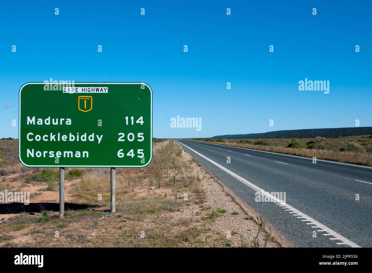 Eyre Highway - South Australia Stockfoto