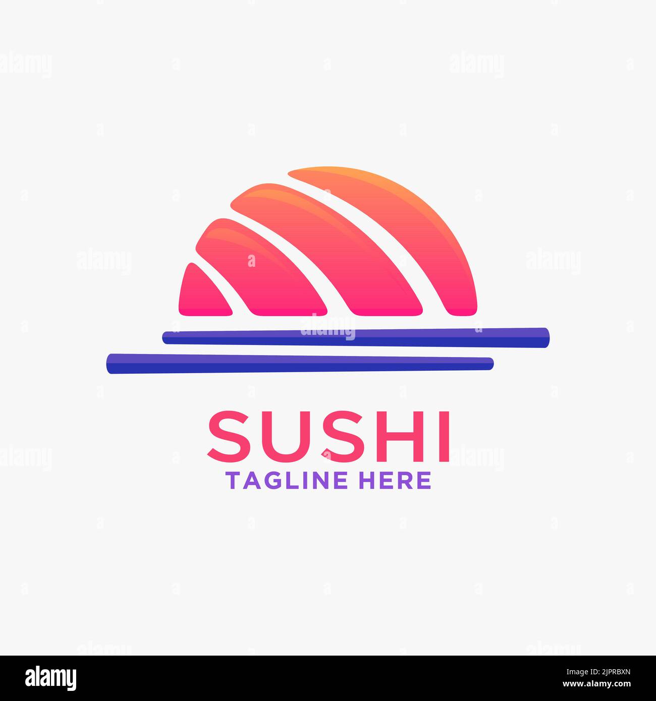 Kreatives Sushi-Logo-Design Stock Vektor