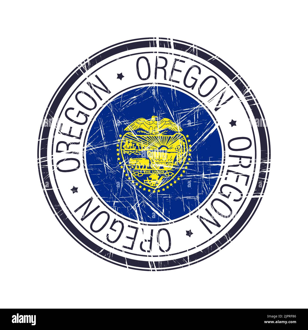 Große Staat Oregon Post Stempel, Vektor Objekt auf weißem Hintergrund Stockfoto