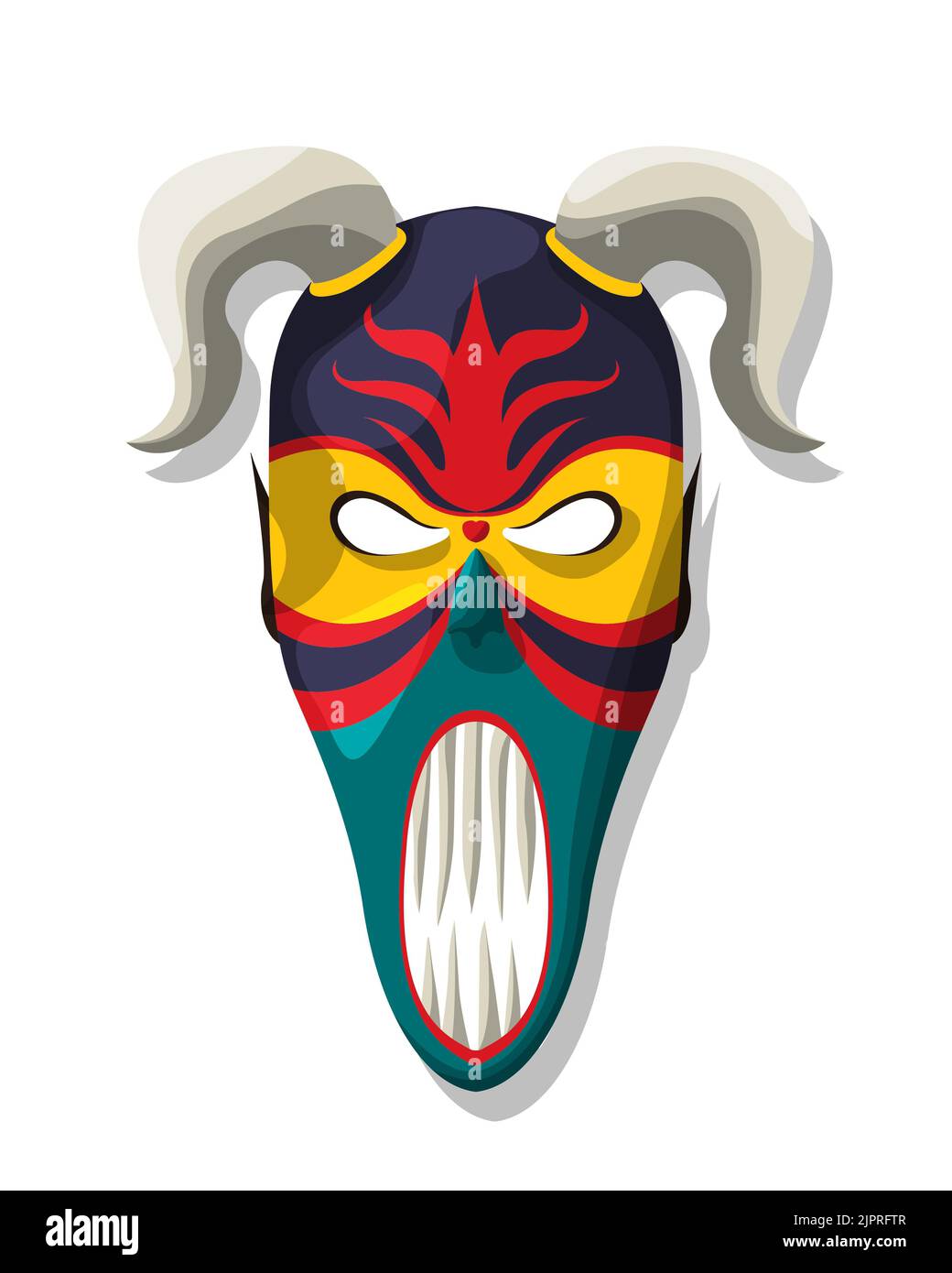 Scarry tribal Mask, Vector Illustration auf weißem Hintergrund Stockfoto