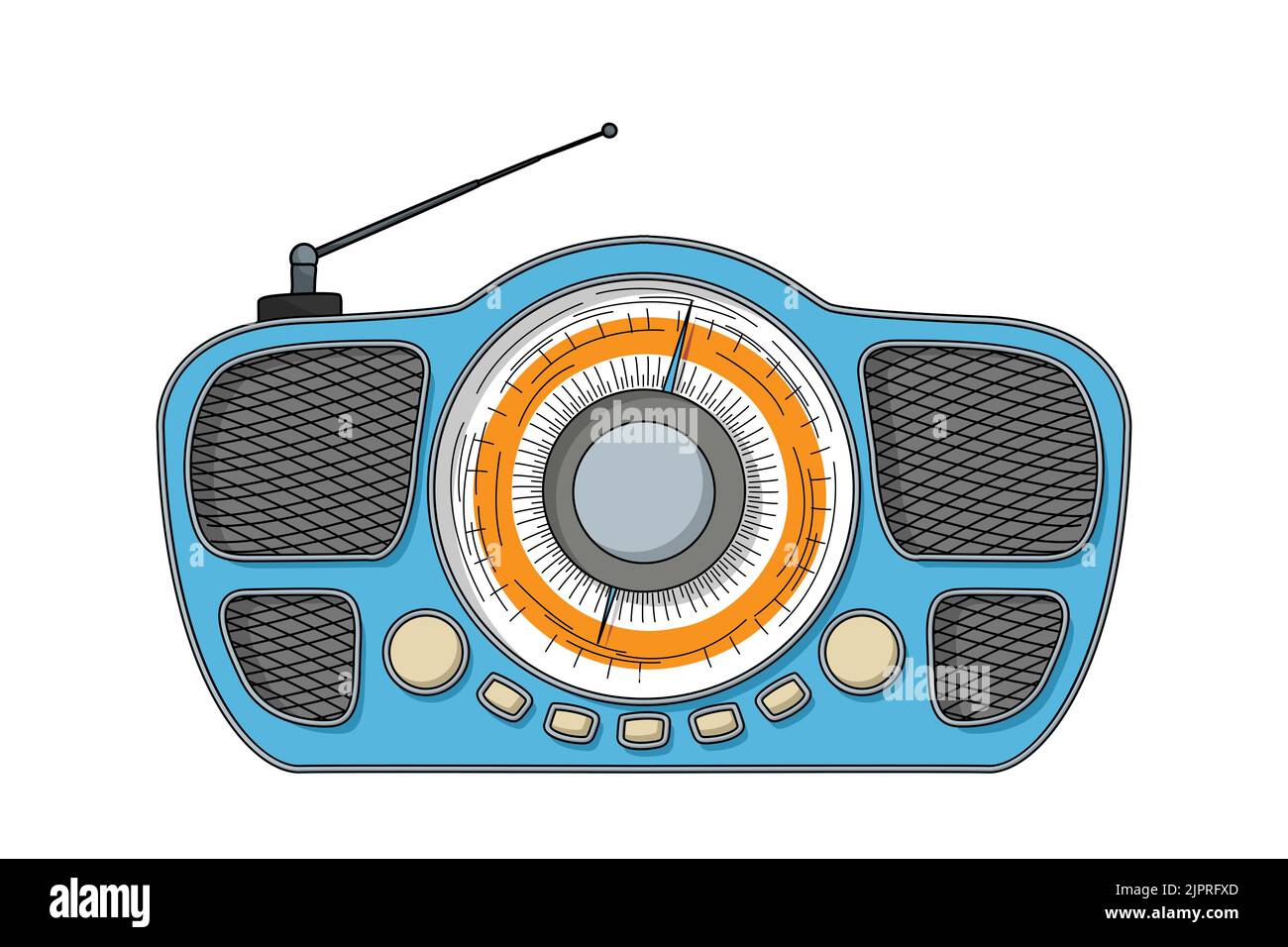 Retro Style radio Vektor Symbol auf weißem bakcground Stockfoto