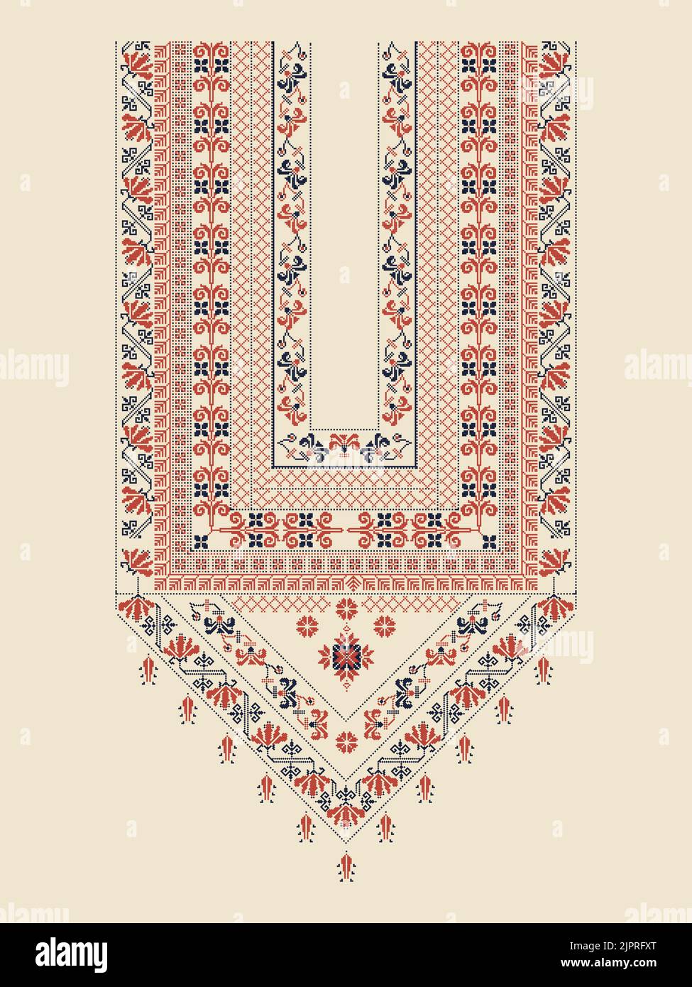 Vector pattern Design mit Palästinensischen traditionelle Stickereien Motiv Stockfoto