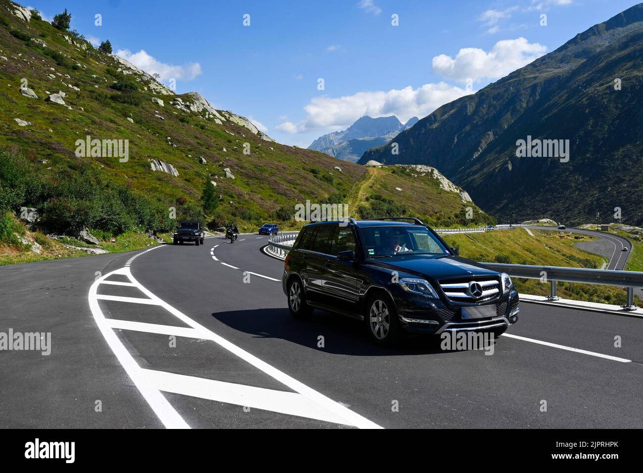 Gotthard Pass Pkw, Schweiz Stockfoto