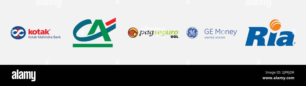 Kotak Mahindra Bank Logo, Credit Agricole Logo, PagSeguro UOL Logo, GE ...