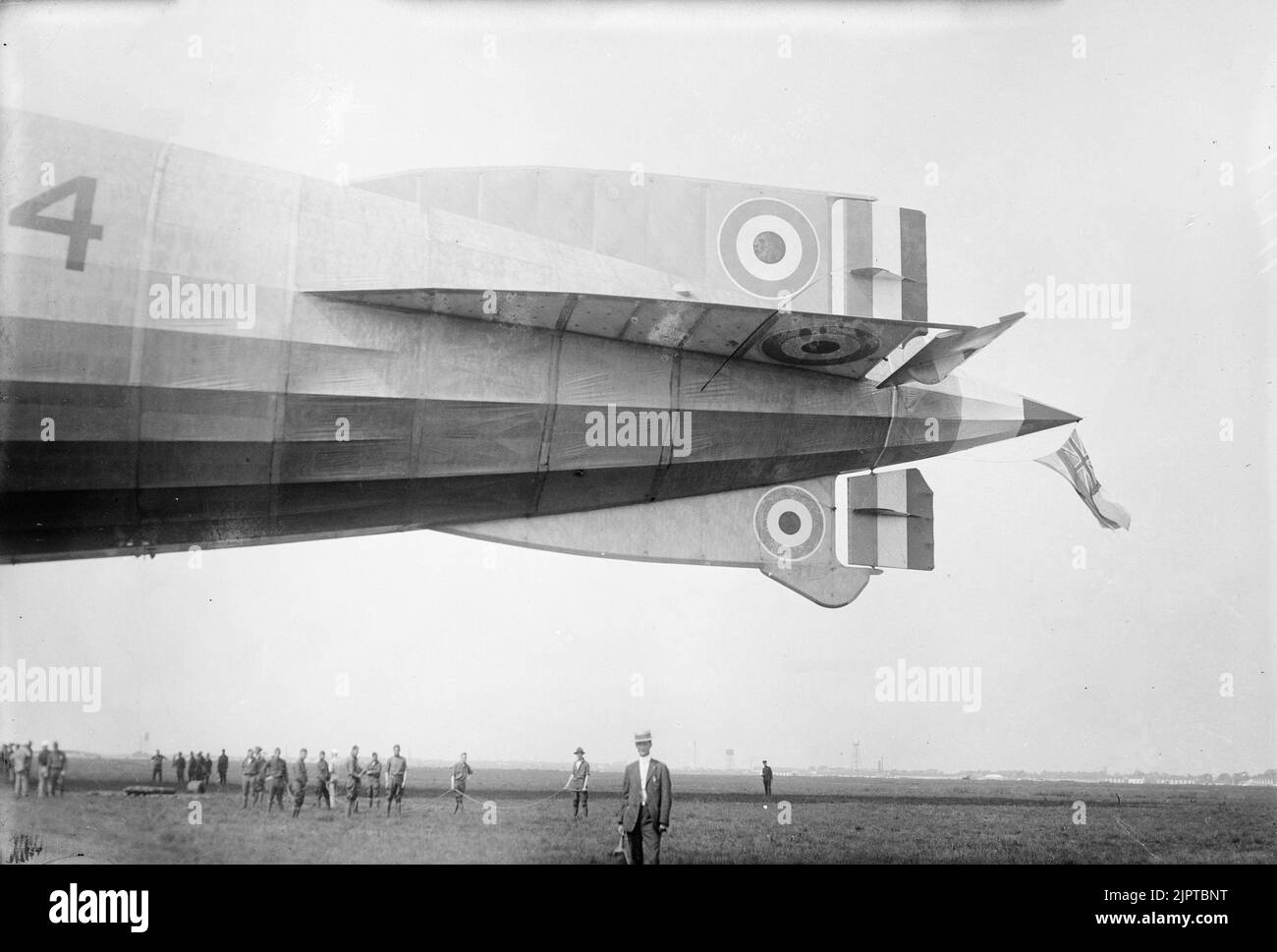 Der enorme Heckabschnitt des britischen Luftschiffs R34. Stockfoto