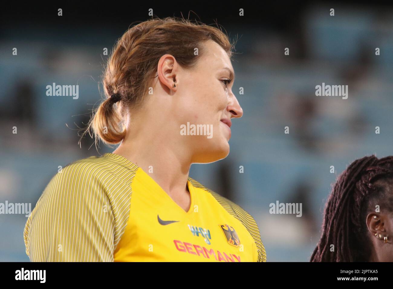 Nicht Angegeben. 17. August 2022. MÜNCHEN, DEUTSCHLAND - 16. AUGUST: Kristin Pudenz aus Deutschland beim Leichtathletik - Diskus-Wurffinale der Frauen am 6. Tag der Europameisterschaft München 2022 im Olympiapark am 16. August 2022 in München, Deutschland. (Foto von Arthur Thill/ATPImages) (Arthur Thill/ATP/SPP) Quelle: SPP Sport Press Foto. /Alamy Live News Stockfoto