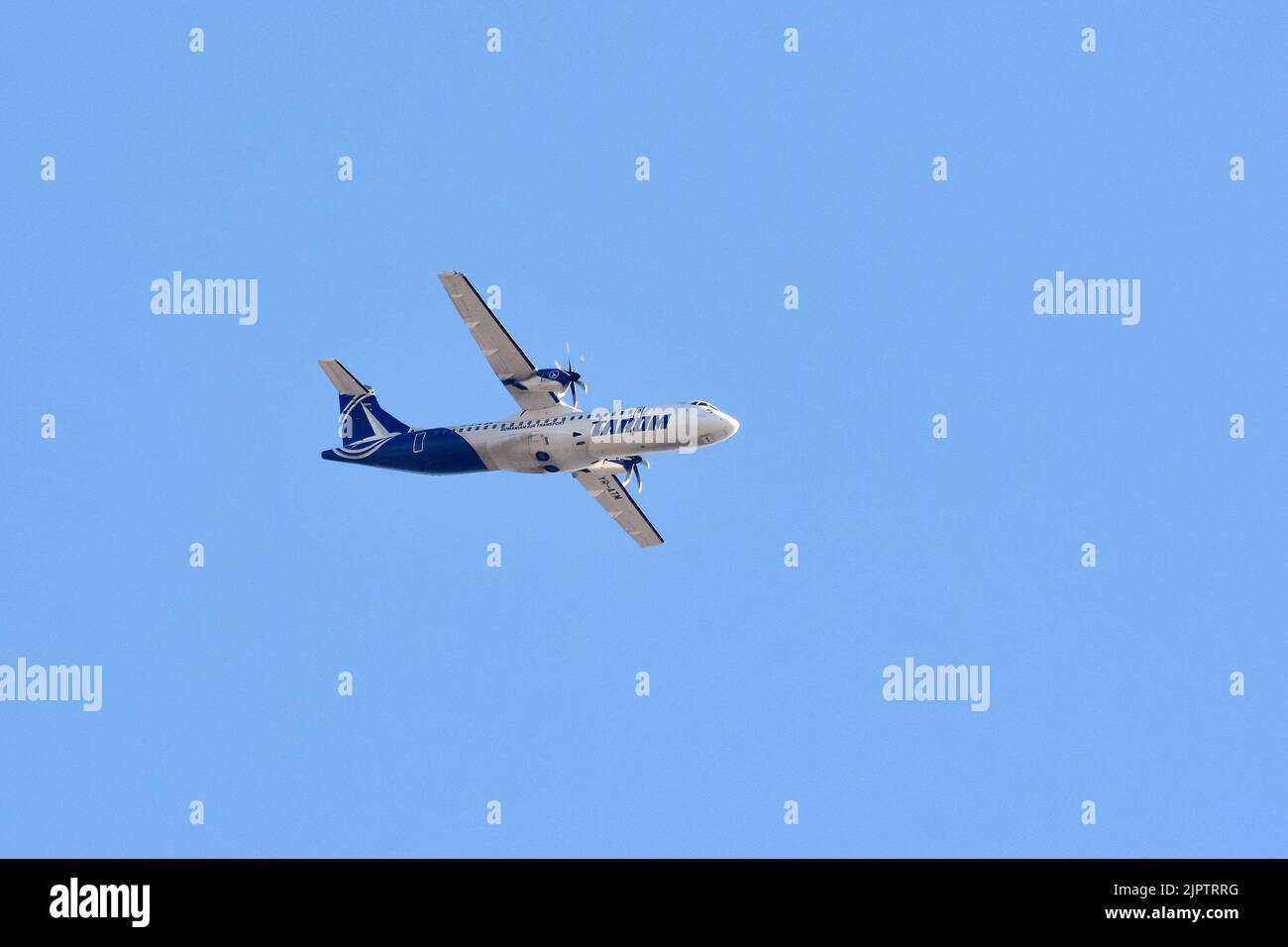 Tarom (ist die Flaggenträger und älteste derzeit operierende Fluggesellschaft Rumäniens), ATR 72-600, Budapest, Ungarn, Magyarország, Europa Stockfoto