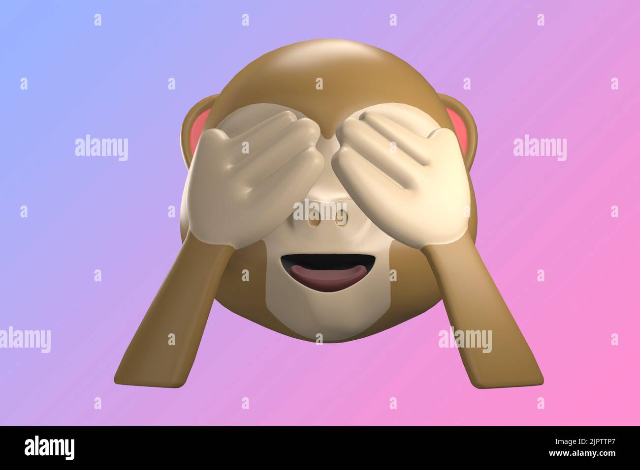 Emoji. Emoticons. 3D Rendering von Emoji isoliert auf einem Hintergrund mit Farbverlauf. Platz zum Schreiben. Abbildung. 3D Abbildung. Isolierter Hintergrund. Stockfoto