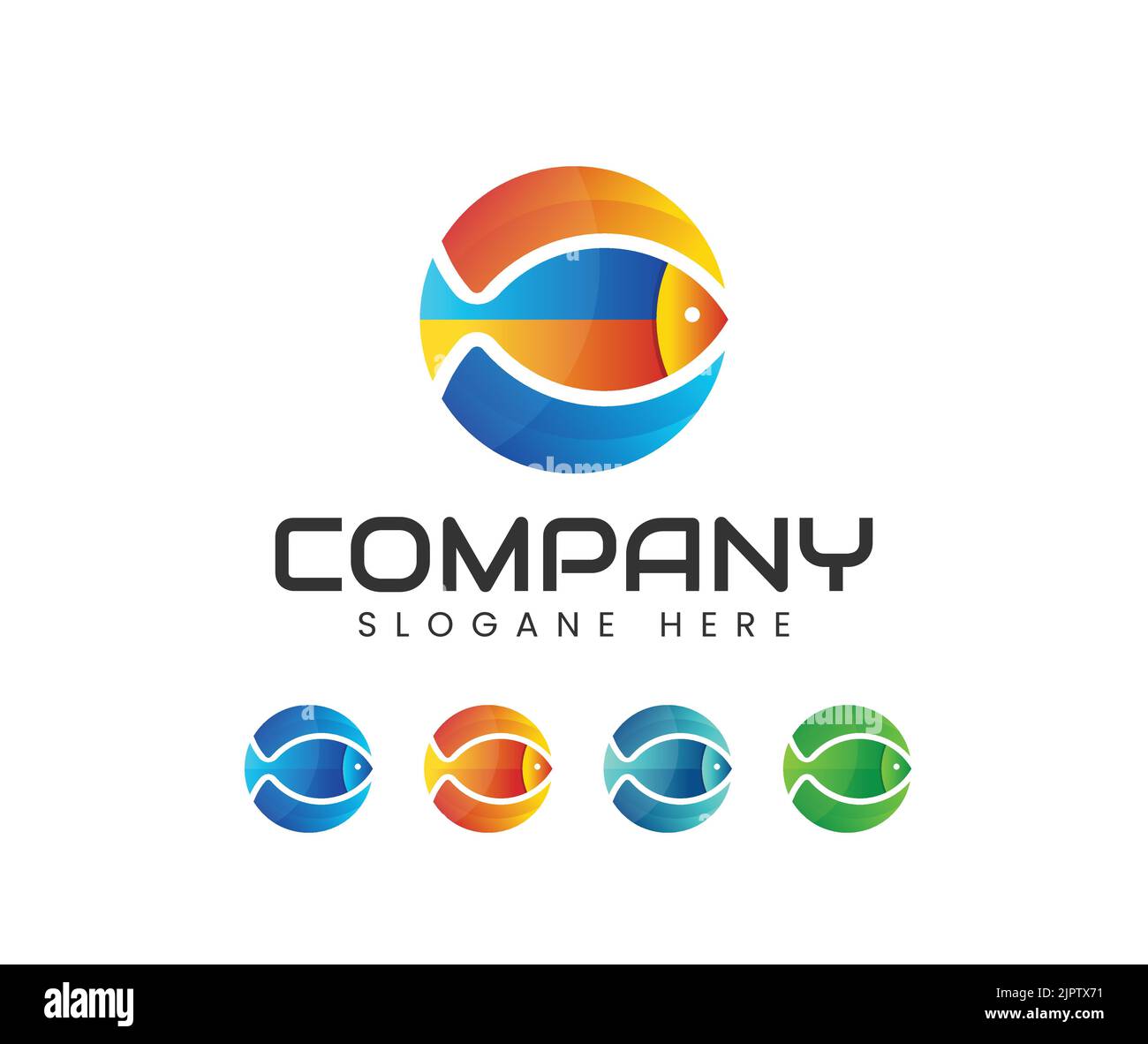 Kreis Fisch Logo Design. Tier Logo Design Konzept Vorlage. Elegante Fisch-Logo Vektorgrafik Stock Vektor