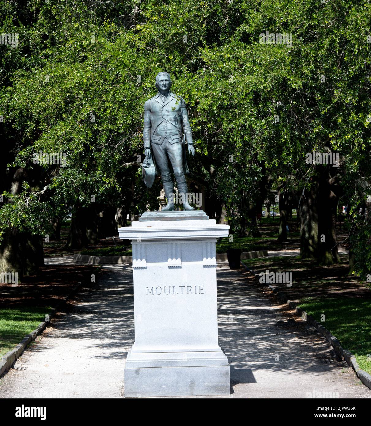 Charleston, SC - 7 2022. August: General Moltrie Monument im Battery Park in Charleston, South Carolina Stockfoto