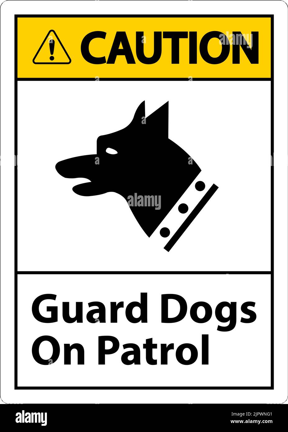 Vorsicht: Schutzhunde Auf Patrol-Symbol Auf Weißem Hintergrund Stock Vektor
