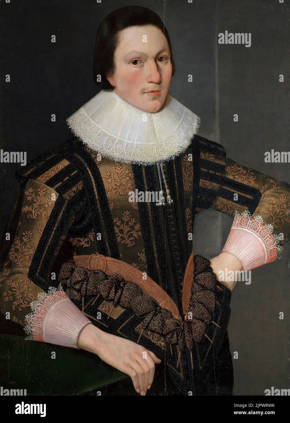 Ein unbekannter junger Mann von einem unbekannten Künstler. Ca. 1622. Stockfoto