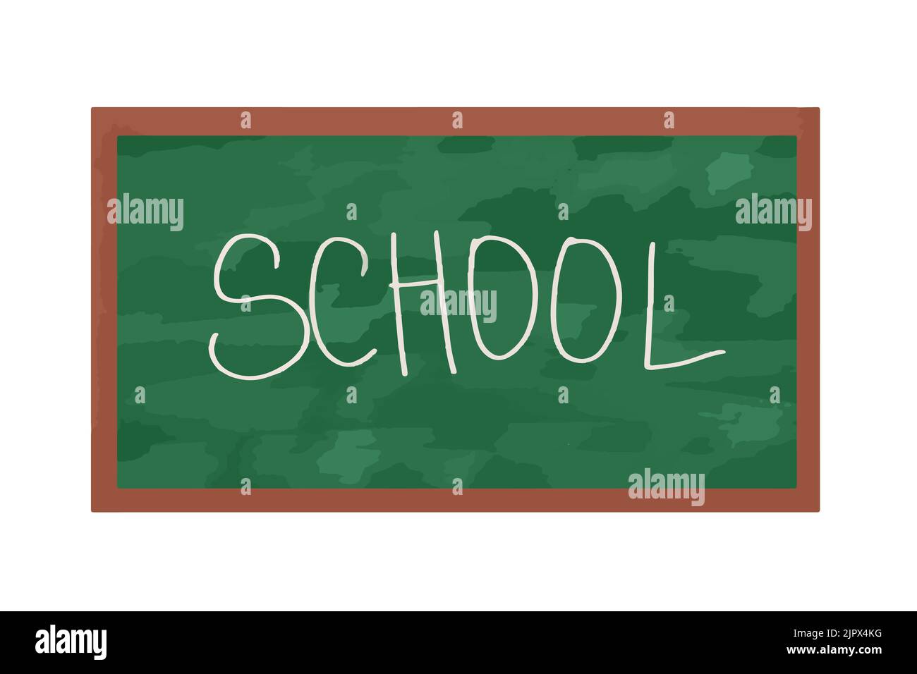 Vektor-Illustration der Schule Green Board mit einer Inschrift in Kreide für Studie in Aquarell gezeichnet. Stock Vektor