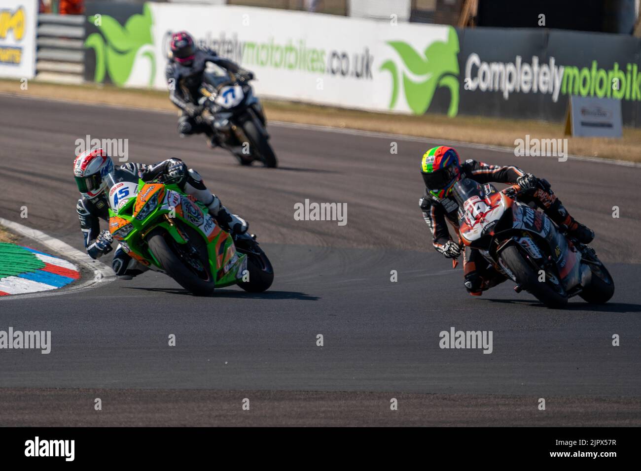 Scott Swann 45 IFS Team Swann Racing & Joey Thompson 14 Wilson Craig Racing Honda British super Bikes GP2 Thruxton 2022 Stockfoto