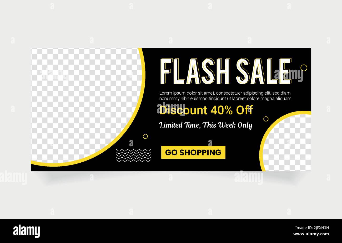 Flash Sale Banner Vorlage Design editierbar Stock Vektor