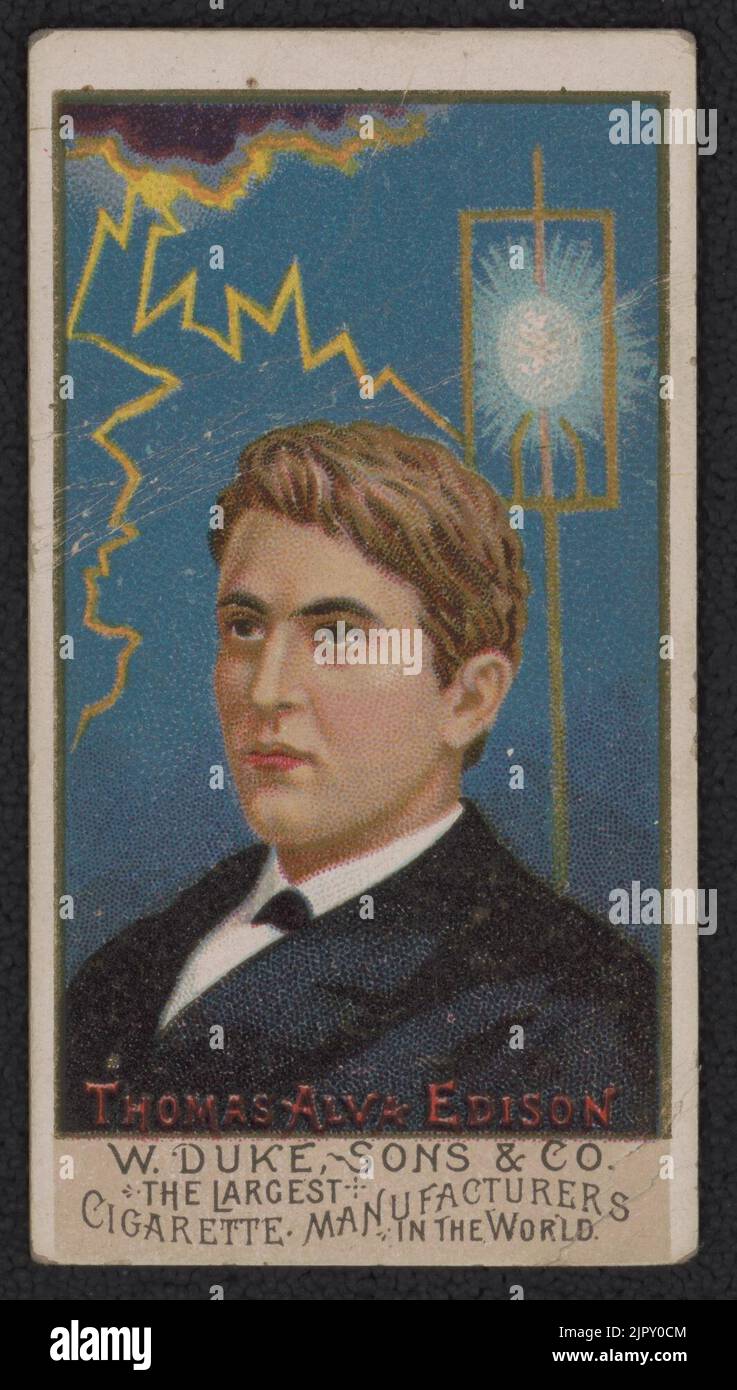 Thomas Alva Edison W. Herzog, Söhne & Co., der größte Zigarettenhersteller der Welt. Stockfoto