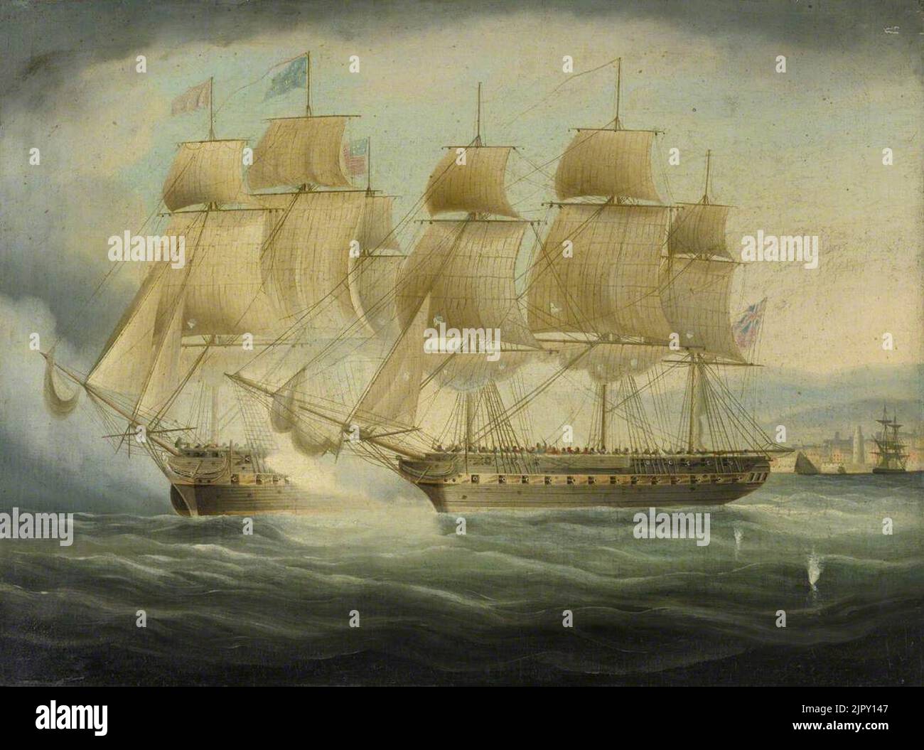 Thomas Buttersworth (1768-1842) - HMS 'Shannon' auf der USS 'Chesapeake', 1. Juni 1813 Stockfoto