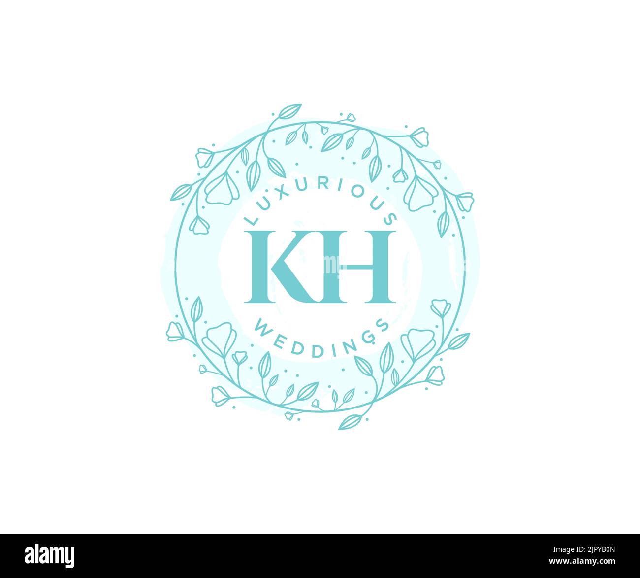 KH Initialen Brief Hochzeit Monogramm Logos Vorlage, handgezeichnete moderne minimalistische und florale Vorlagen für Einladungskarten, Save the Date, elegant Stock Vektor