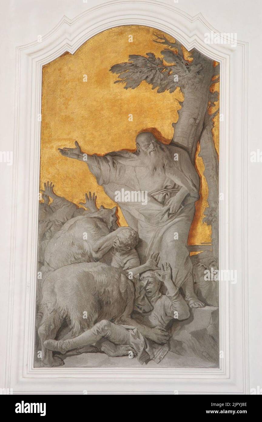 Tiepolo G.D. (1759) - Eliseo e i fanciulli aggrediti dagli orsi - Purita Udine Stockfoto