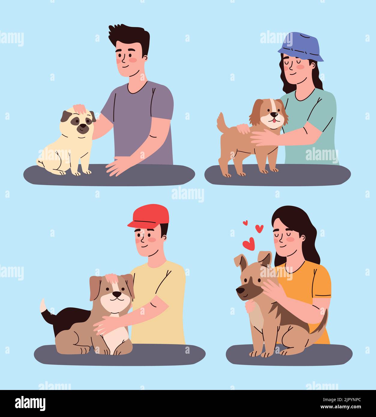 Männliche und weibliche welpen Stock-Vektorgrafiken kaufen - Alamy