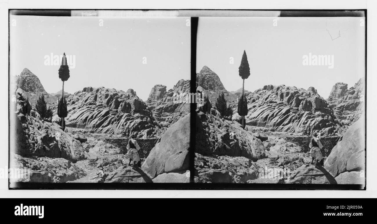Zum Sinai, über das Rote Meer, Tor, und Wady Hebran. Hügel von den Ältesten. Stockfoto
