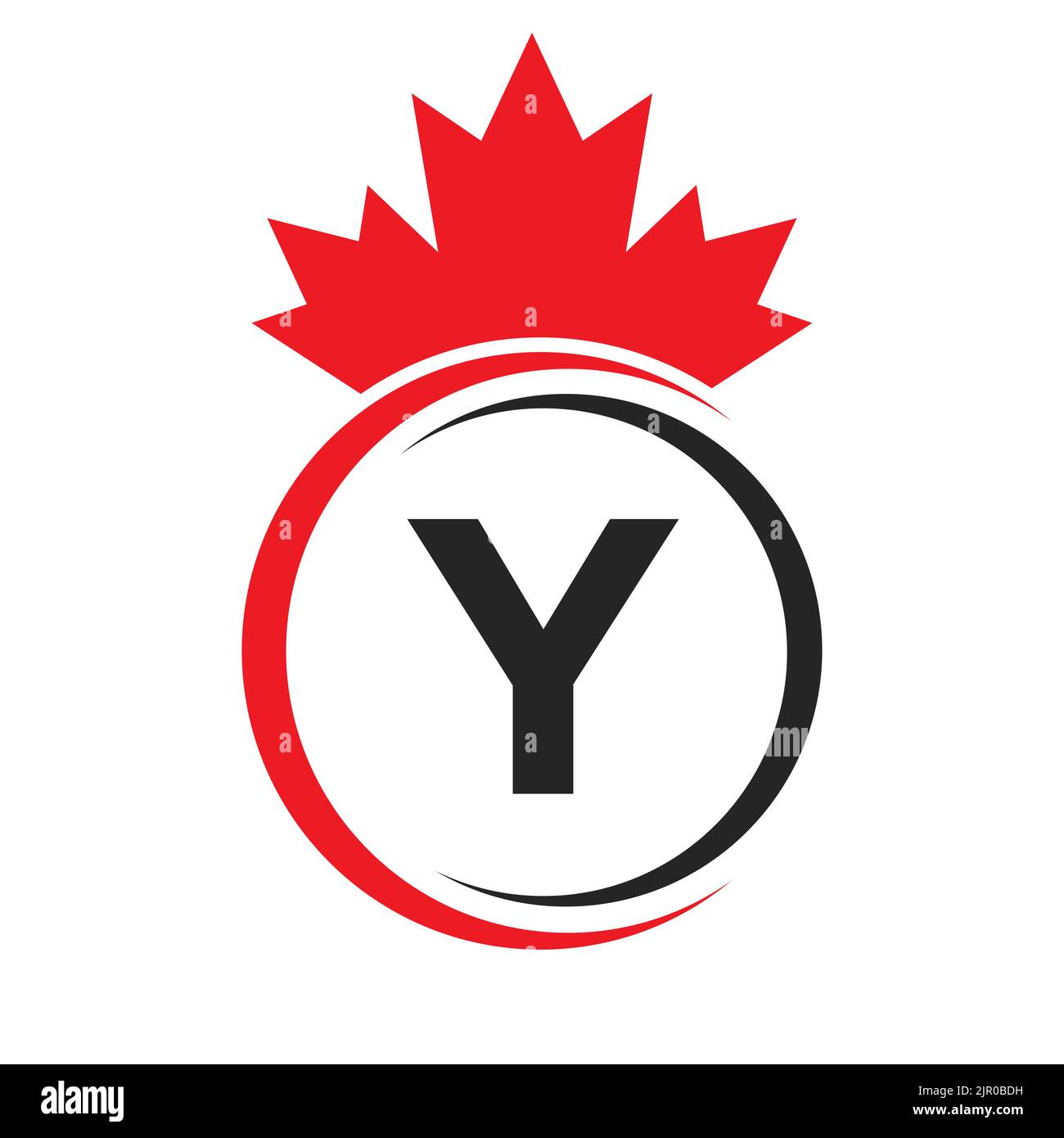 Buchstabe Y Maple Leaf Logo Vorlage Symbol von Kanada. Minimal Canadian Business, Company Logo Concept mit Y Alphabet Vector Stock Vektor