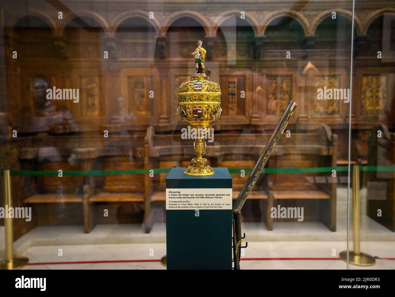 Budapest, Ungarn. Artefakte und Interieur des Ungarischen Nationalmuseums - Nationalmuseum für Geschichte, Kunst und Archäologie Stockfoto