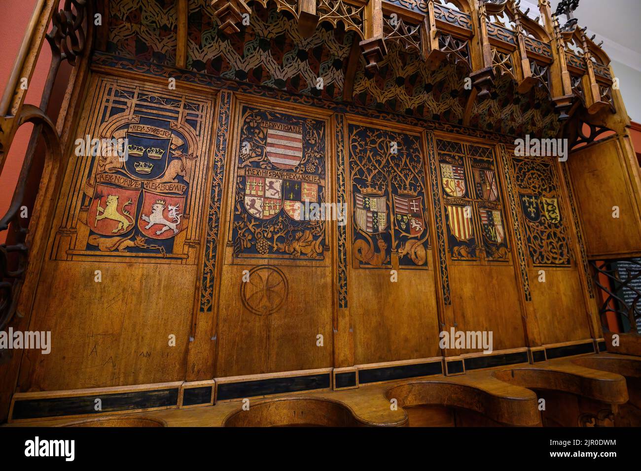 Budapest, Ungarn. Artefakte und Interieur des Ungarischen Nationalmuseums - Nationalmuseum für Geschichte, Kunst und Archäologie Stockfoto