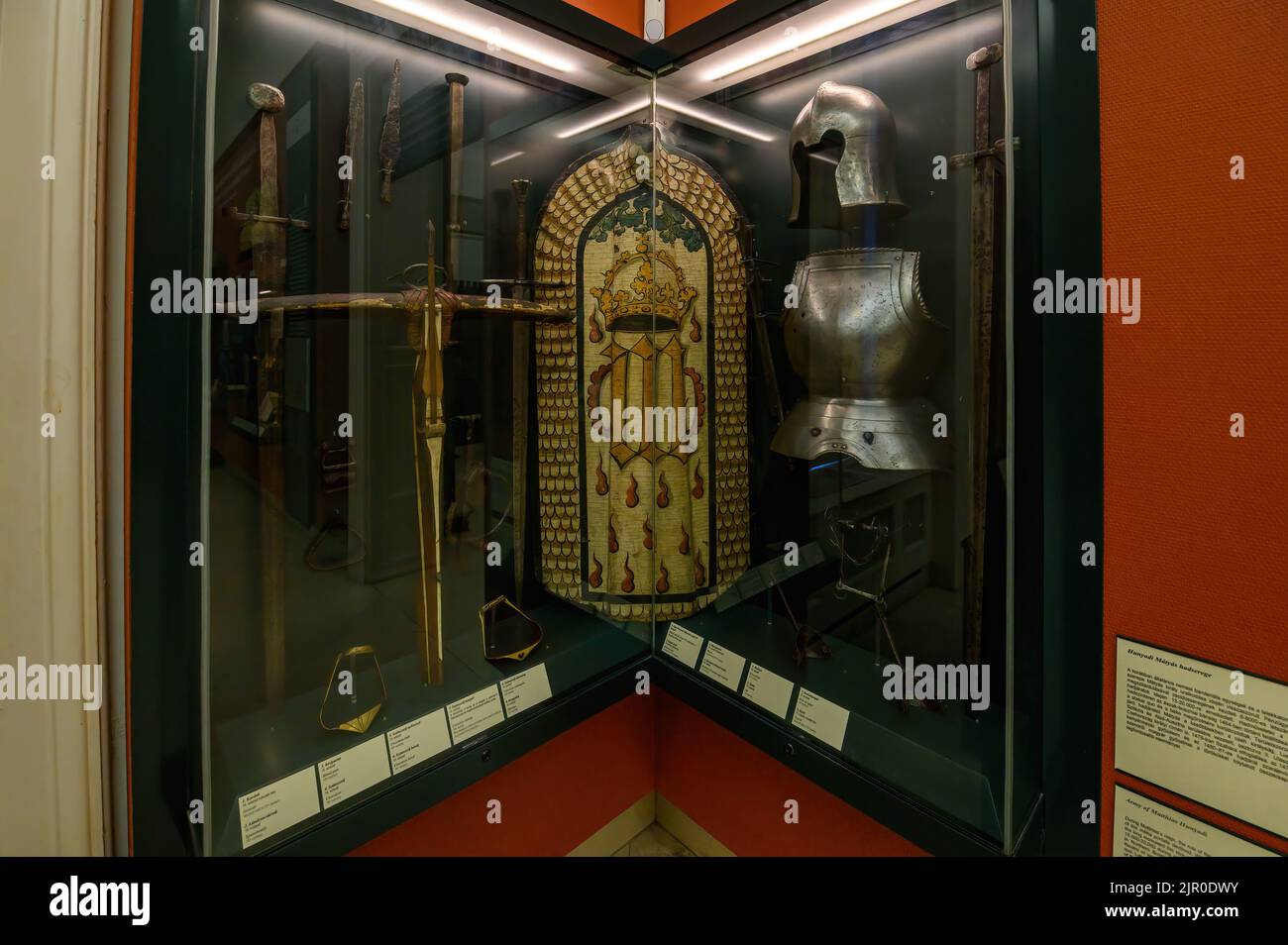 Budapest, Ungarn. Artefakte und Interieur des Ungarischen Nationalmuseums - Nationalmuseum für Geschichte, Kunst und Archäologie Stockfoto