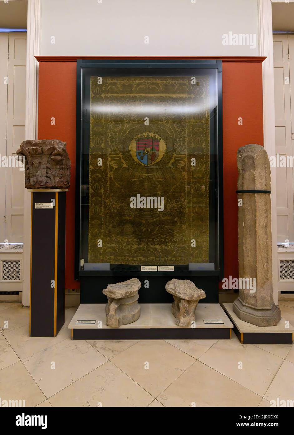 Budapest, Ungarn. Artefakte und Interieur des Ungarischen Nationalmuseums - Nationalmuseum für Geschichte, Kunst und Archäologie Stockfoto