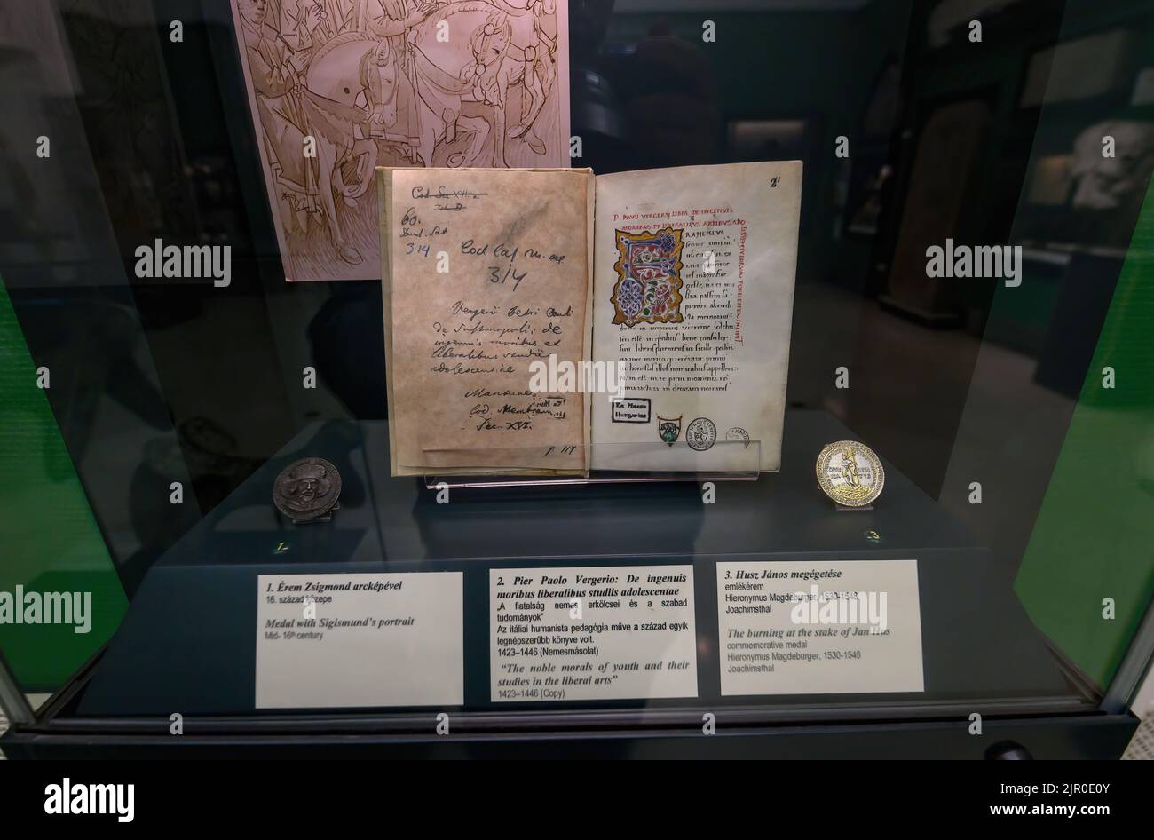 Budapest, Ungarn. Artefakte und Interieur des Ungarischen Nationalmuseums - Nationalmuseum für Geschichte, Kunst und Archäologie Stockfoto