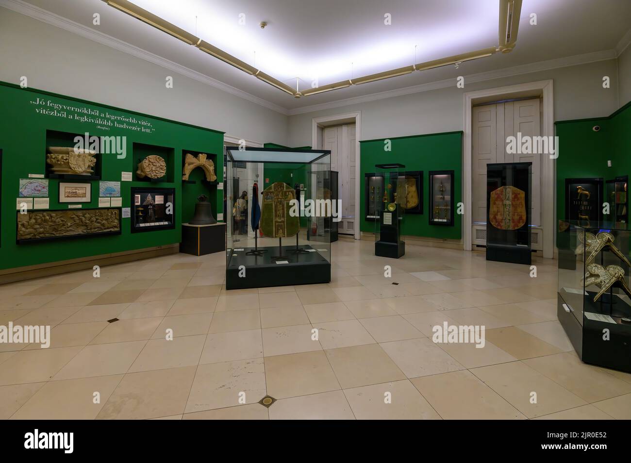 Budapest, Ungarn. Artefakte und Interieur des Ungarischen Nationalmuseums - Nationalmuseum für Geschichte, Kunst und Archäologie Stockfoto