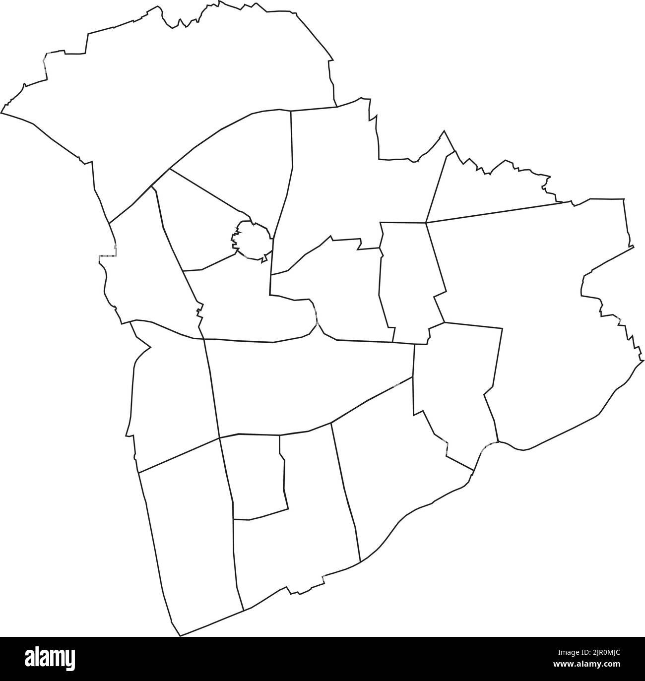 Weiße Bezirkskarte von RECKLINGHAUSEN, DEUTSCHLAND Stock Vektor