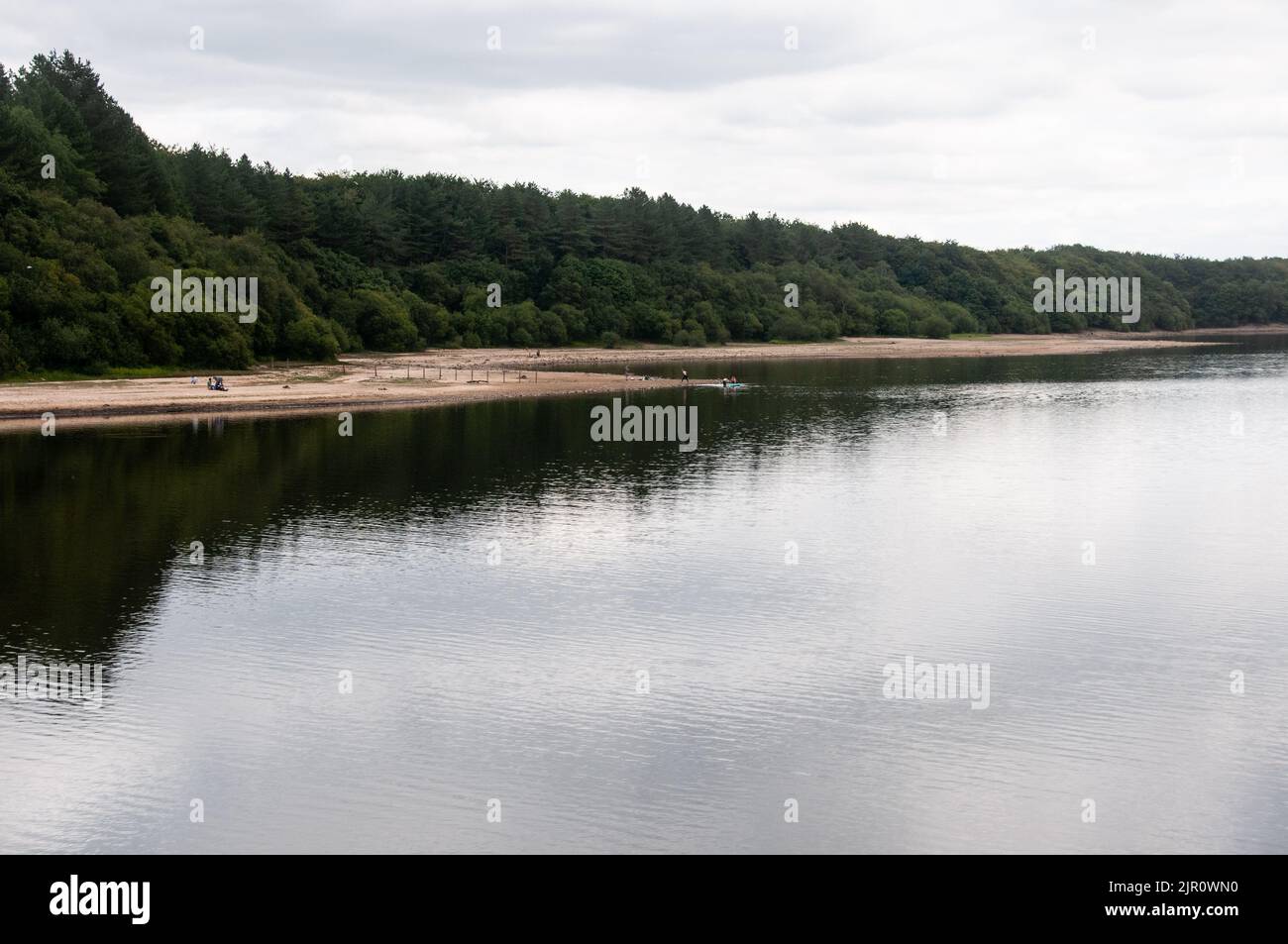 In Großbritannien - niedriger Wasserstand auf den Rivington-Stauseen Stockfoto