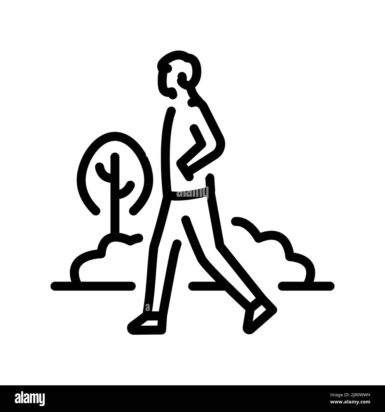 Symbol „in Parklinie gehen“. Routine. Stock Vektor