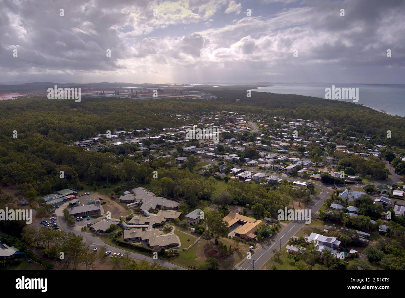 Luftaufnahme der Boyne Island in der Nähe von Gladstone Queensland Australien Stockfoto