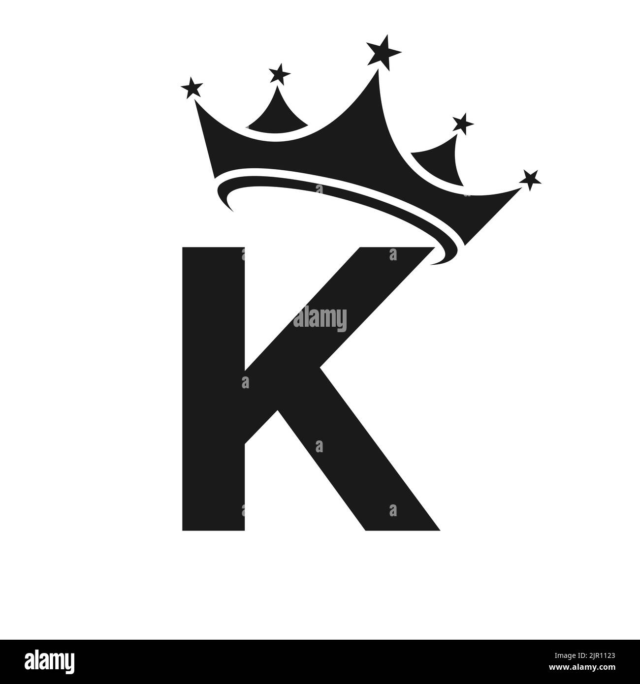 Logo mit der Krone „K“. Krone Logo auf Buchstabe K Vektor-Vorlage für Schönheit, Mode, Stern, elegant, Luxus-Zeichen Stock Vektor