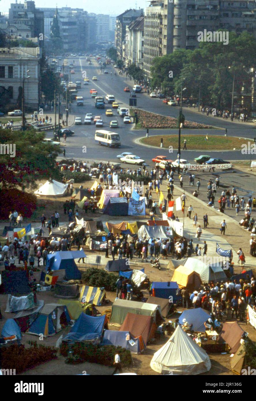 Bukarest, Rumänien, Mai 1990. „Golaniada“, ein großer AntiKommunismus