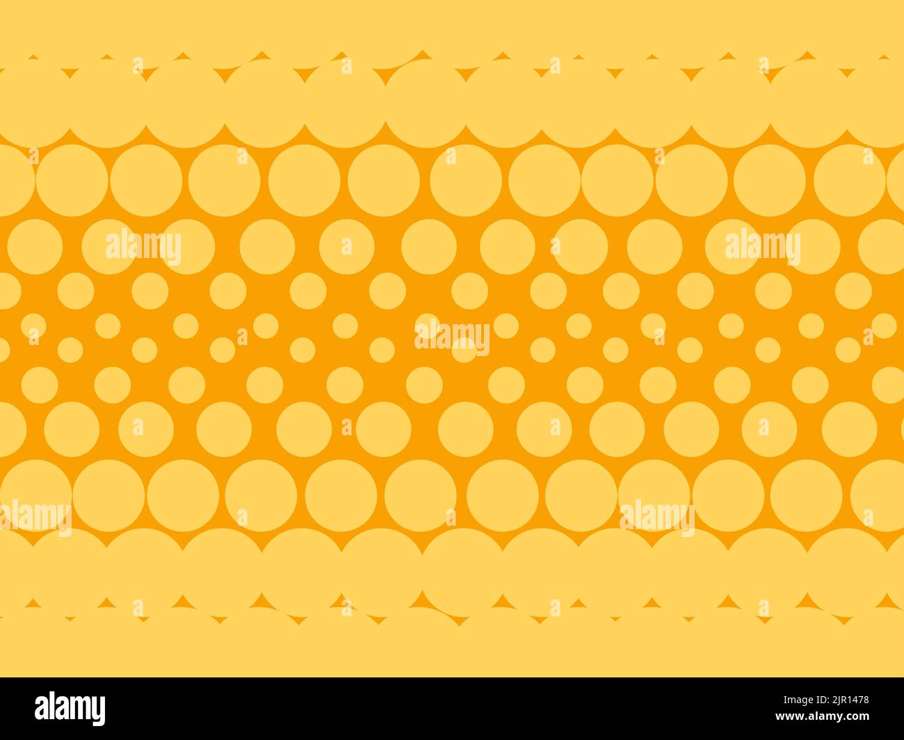 Gelbe Kreise Hintergrund, abstraktes geometrisches Design, Retro Pop Art Stock Vektor