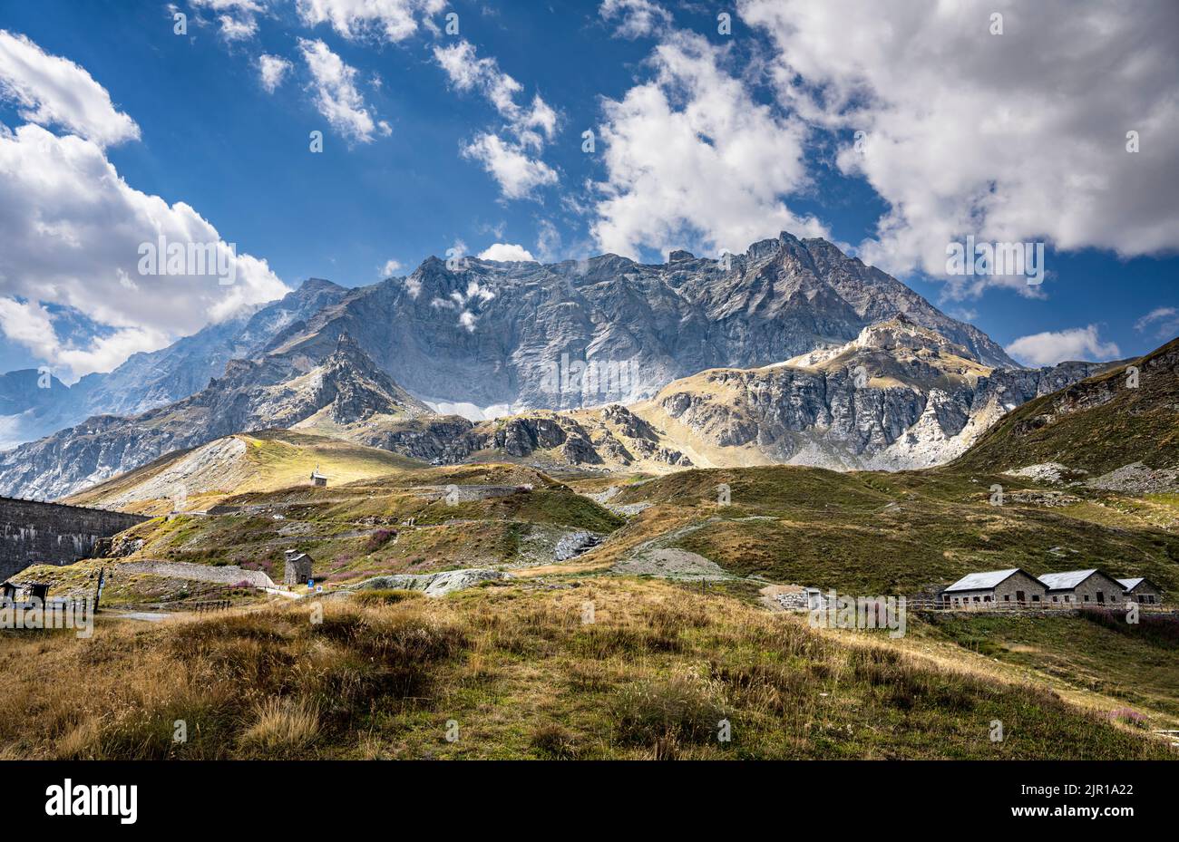 Landschaft in der Colle del Nivolet, Italien Stockfoto