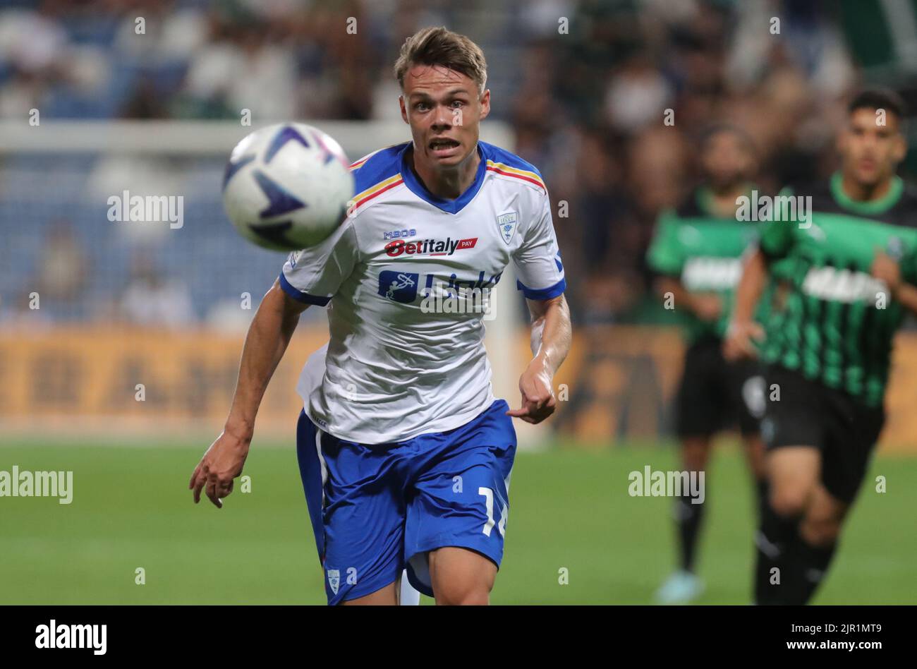 Foto Michele Nucci/LaPresse 20 Agosto 2022 - Reggio Emilia, Italia Sport calcio Sassuolo Calcio u.s. vs. Lecce u.s. - Campionato di calcio Serie A Tim 2022/2023 - stadio &#x201C;Mapei&#x201D; Nella foto: Thorir Helgason (u.s. Lecce) Foto Michele Nucci/LaPresse 20. August 2022 - Reggio Emilia, Italien Sportfußball Sassuolo calcio u.s. vs. Lecce u.s. - Ital Football Championship League A Tim 2022/2023 - &#x201C;Mapei&#x201D; Stadion im Bild: Thorir Helgason (usa Lecce) Stockfoto