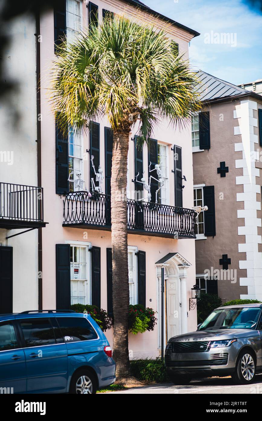 Rainbow Row, Charleston, South Carolina, USA Stockfoto