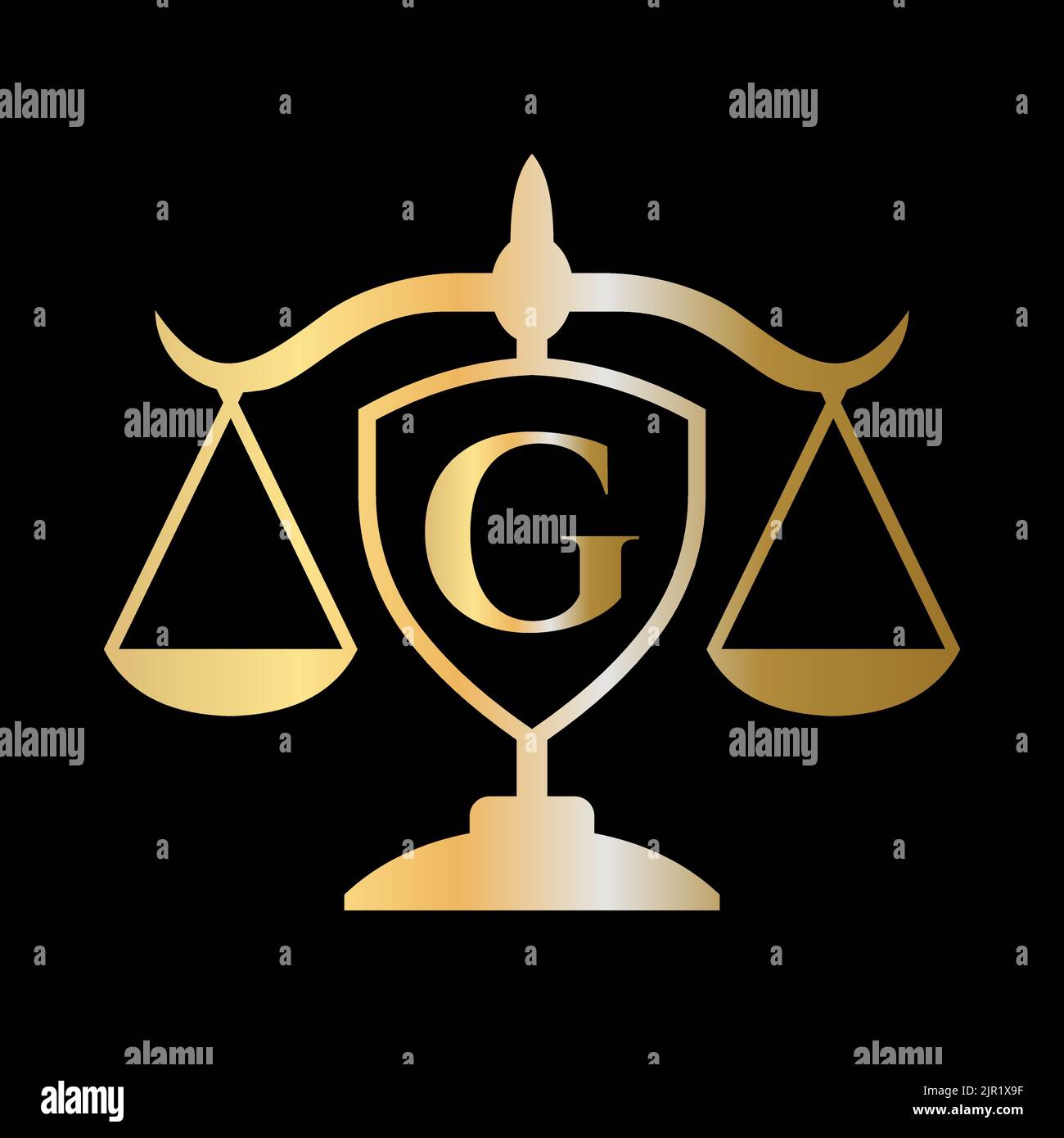Anfangsbuchstabe G Logo der Anwaltskanzlei. Legal Logo und Rechtsanwälte im Alphabet Buchstabe G Konzept Stock Vektor