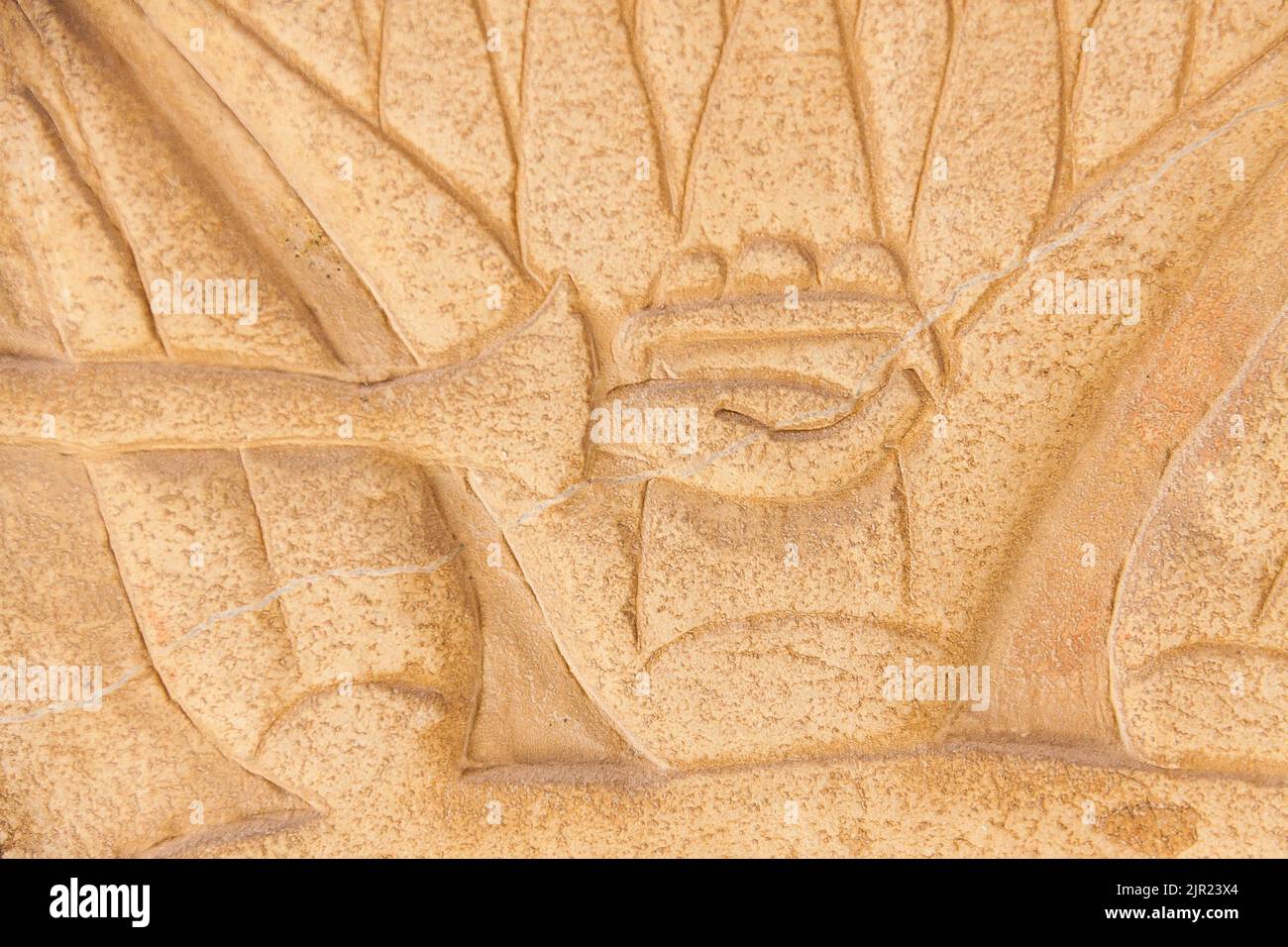 Ägypten, Saqqara, Grab des Horemheb, Statuenraum, Zensur und Lotus. Stockfoto
