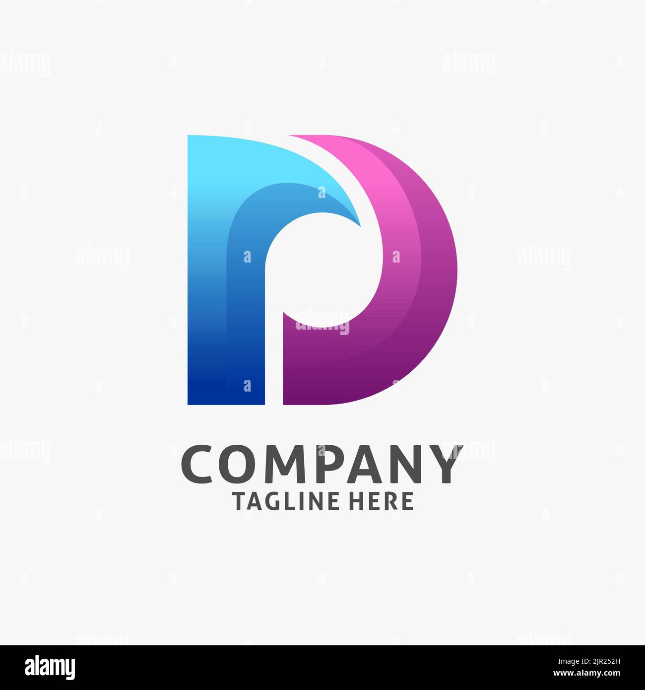 Buchstabe D modernes Logo-Design Stock Vektor