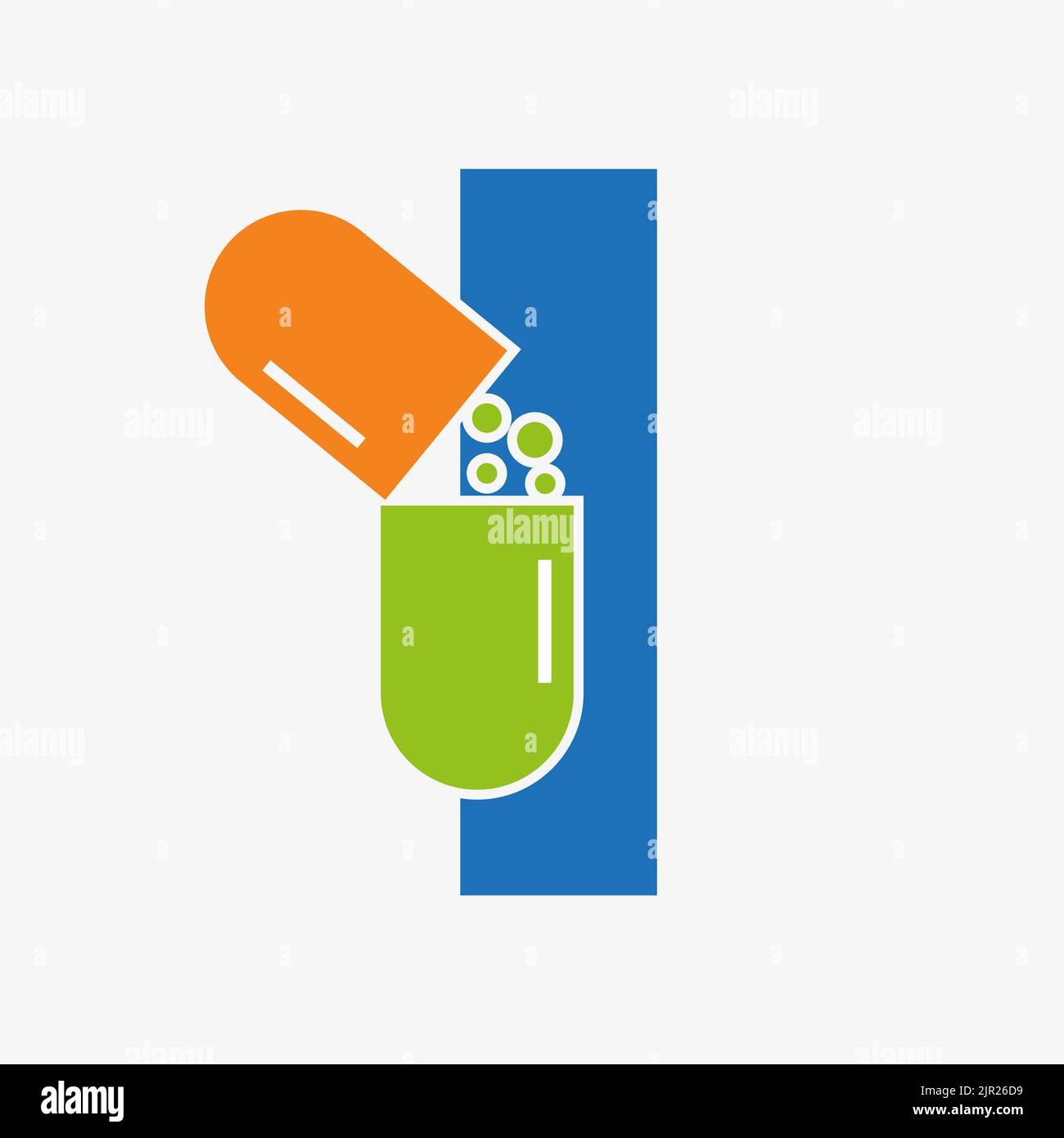 Letter I Medicine Tablet Logo-Konzept für das Gesundheitswesen Logo Zeichen Vektor-Vorlage Stock Vektor
